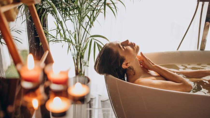 Oli essenziali nella vasca da bagno